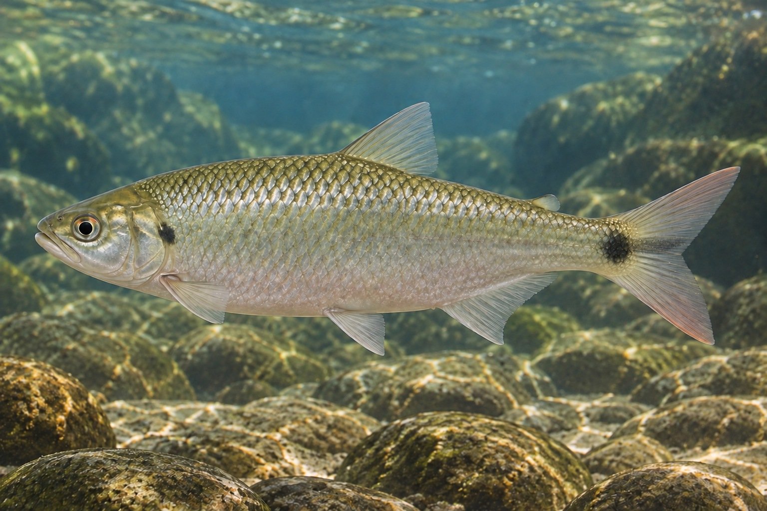 Recreación naturalista con IA de sabaleta (Brycon henni)