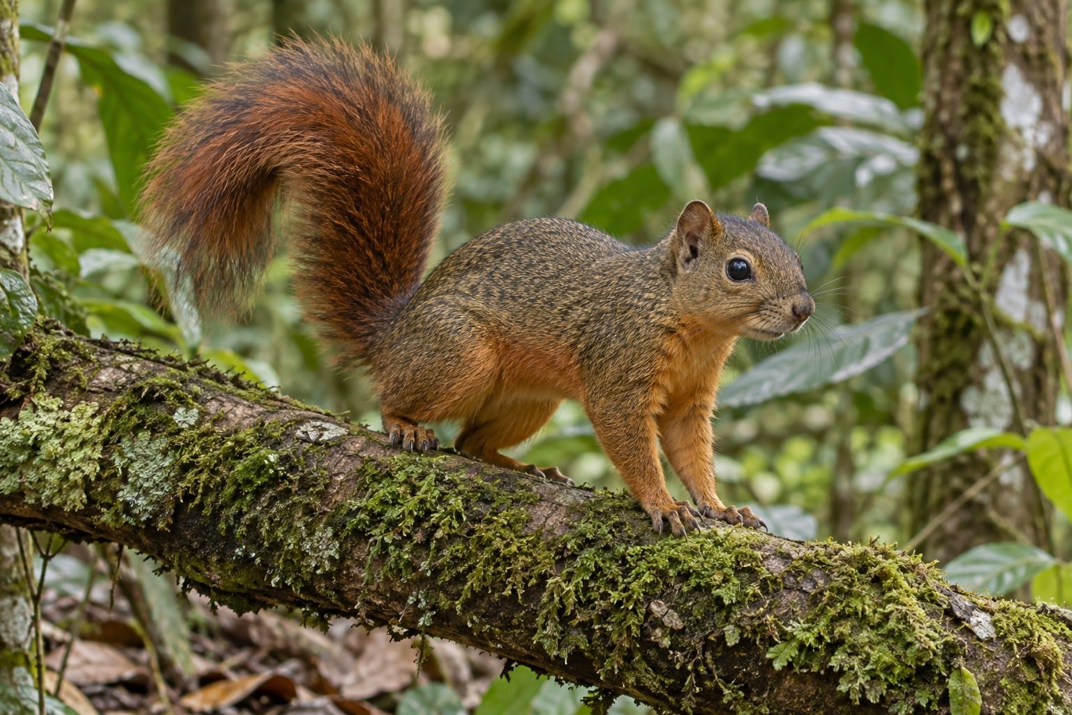 Recreación naturalista con IA de Ardilla roja